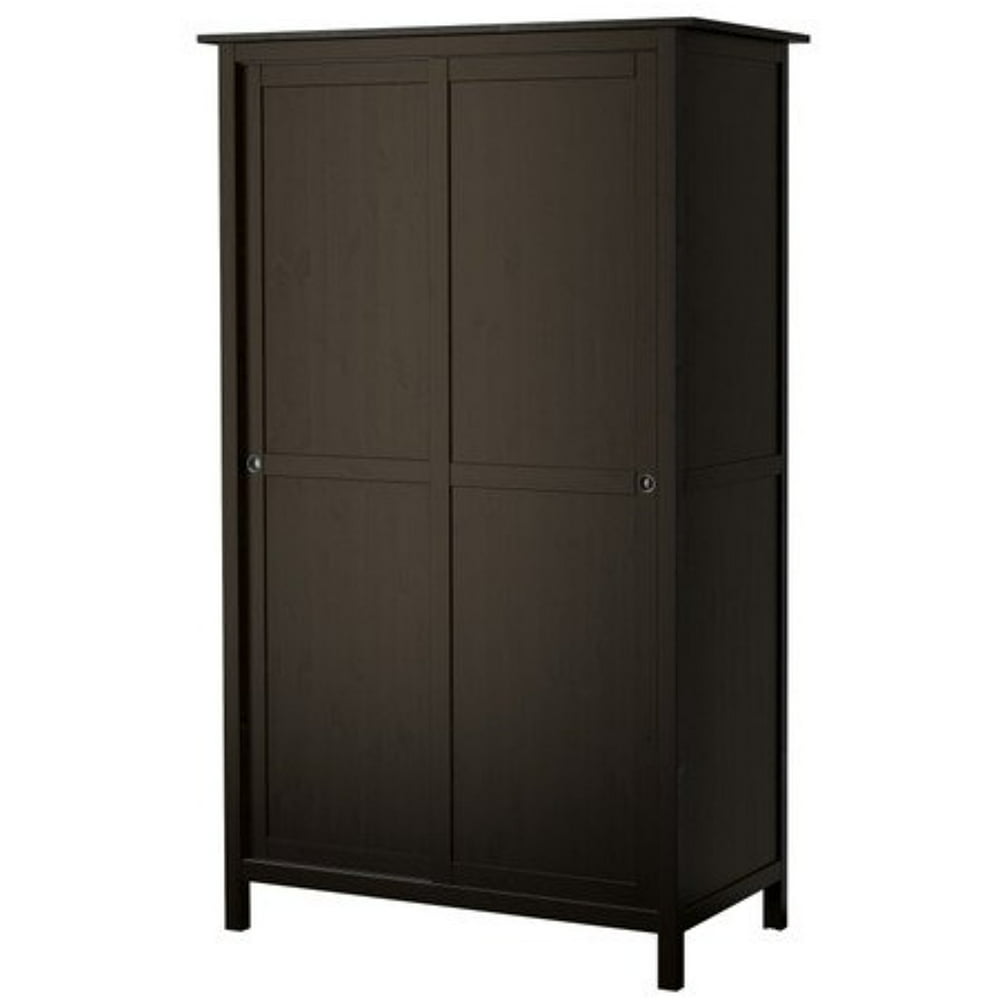 Ikea Wardrobe with 2 sliding doors, black-brown 826.1758.306 - Walmart ...