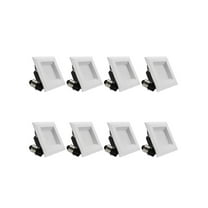TORCHSTAR 8 Pack 9W 4 Inch High CRI Dimmable Retrofit LED Square Recessed Lighting Fixture, 60W Equivalent 5000K Daylight UL-Classified Square Recessed Ceiling Light Downlight