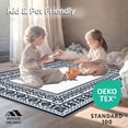 thumbnail image 4 of ODIKA 5'x7' Machine Washable Non-Slip Area Rug, Bloom Trellis Exquisite Timeless Handsome High Traffic Rug, Black, 660191, 4 of 5