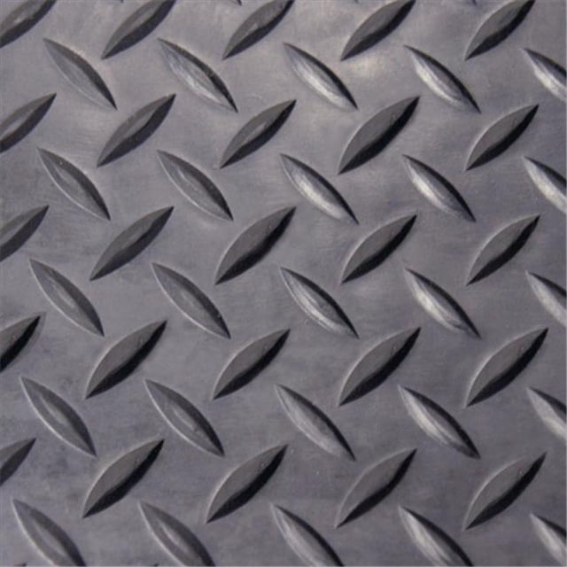 Rubber-Cal Diamond Plate Rubber Flooring Rolls - 48 x 48 x 0.13 in.