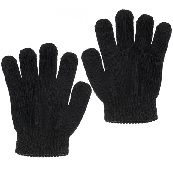 TELOLY Boys Winter Gloves Kids Finger for Girls Toddler Work Black