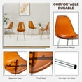 thumbnail image 2 of Clear Dining Chairs Set of 4, Modern Kitchen Chairs with Transparent Seat, Acrylic Accent Side Chairs with Silver Legs for Dining Room, Kitchen, Living Room, Brown, 2 of 5
