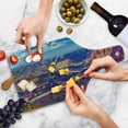 thumbnail image 4 of Canyon Cutting Board, Aerial View of Epic Grand Canyon Activity of River Stream over Rock Plateau Print, Decorative Tempered Glass Cutting and Serving Board, Wine Bottle Shape, Blue Tan, by Ambesonne, 4 of 5