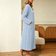 thumbnail image 6 of Jopfuhed Womens V-Neck Fleece Robes Fluffy Plush Bathrobe Long Housecoat with Pockets Winter Warm Cozy Loungewear Sleepwear, 6 of 7