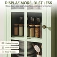 thumbnail image 4 of SESSLIFE Small Pantry Cabinet with Glass Door and Drawers, Kitchen Cabinet with Adjustable Shelves, Pantry Storage Cabinet for Dining Room, Coffee Nook and Small Spaces, Green, 4 of 10