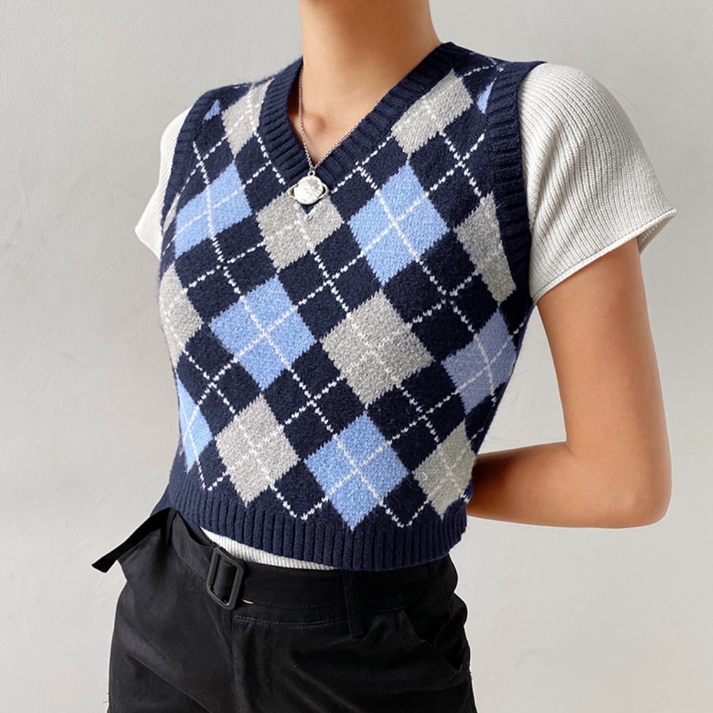 cropped sweater vest womens