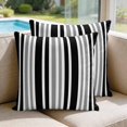thumbnail image 2 of Pillow Covers 20x20 Set of 2, Black Grey Stripe Square Throw Pillow Covers for Couch/Sofa/Living Room, Farmhouse Minimalist Striped Decorative Soft Pillowcases for Couch Throw Pillows, 2 of 9