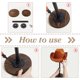 thumbnail image 3 of Exhibidor rústico para sombreros, soporte vintage de madera para sombreros, estante de mesa para cascos, organizador para sombreros de vaquero y gorras, 3 of 5