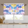 thumbnail image 5 of Snowmen with Colorful Hats Tier Curtains for Kitchen 57x36 Inch Semi Sheer Light Filtering Half Window Curtains 2 Panels, 5 of 8