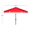 thumbnail image 4 of Safavieh Milan 9' Market Crank Fringe Tilt Patio Umbrella, Red/White, 4 of 6
