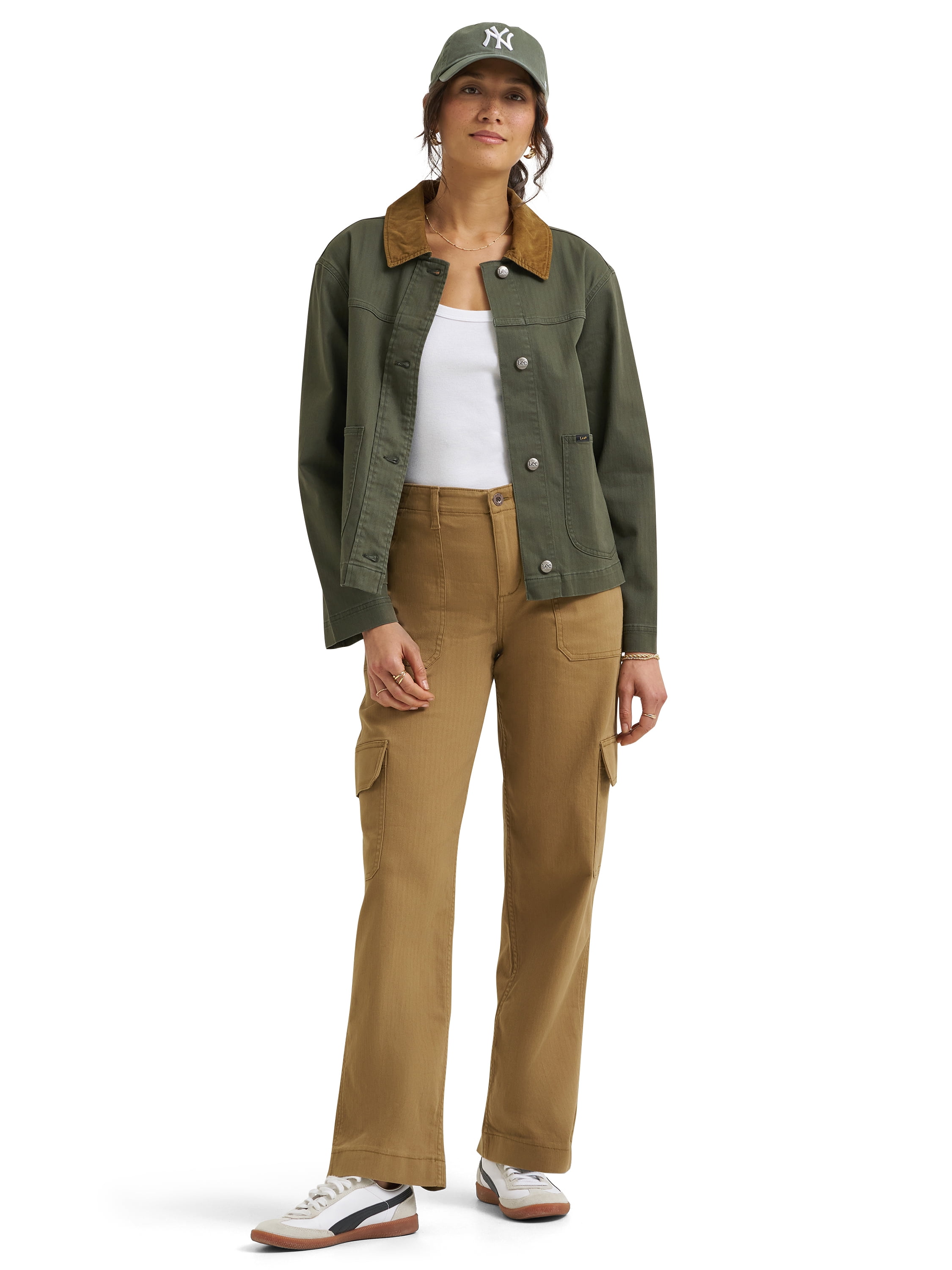 Lee® Women's and Plus Loose Fit Jacket With Contrasting Cord Collar