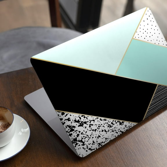 DesignSkinz Minimalistic Mint and Gold Striped V1 Full-Body Skin Decal Wrap Cover for MacBook Air 11"(A1465/A1370)