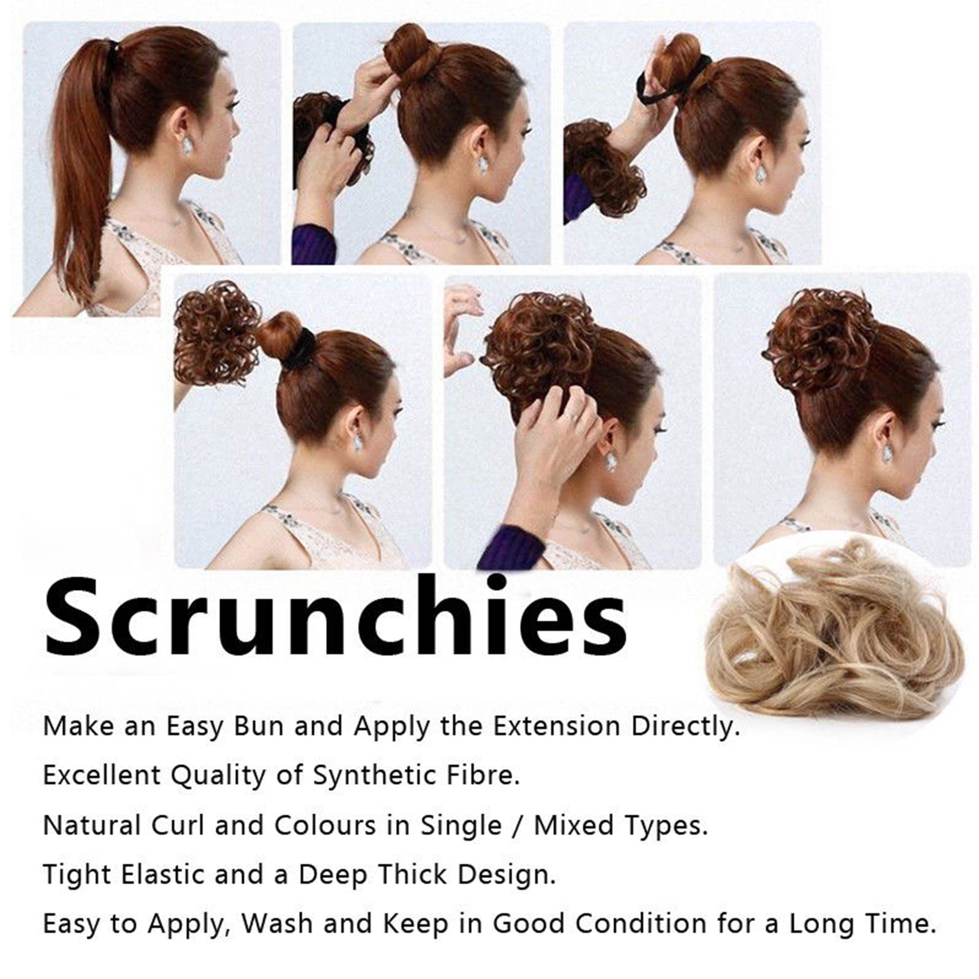 S Noilite Synthetic Hair Bun Extensions Messy Hair Scrunchies Hair