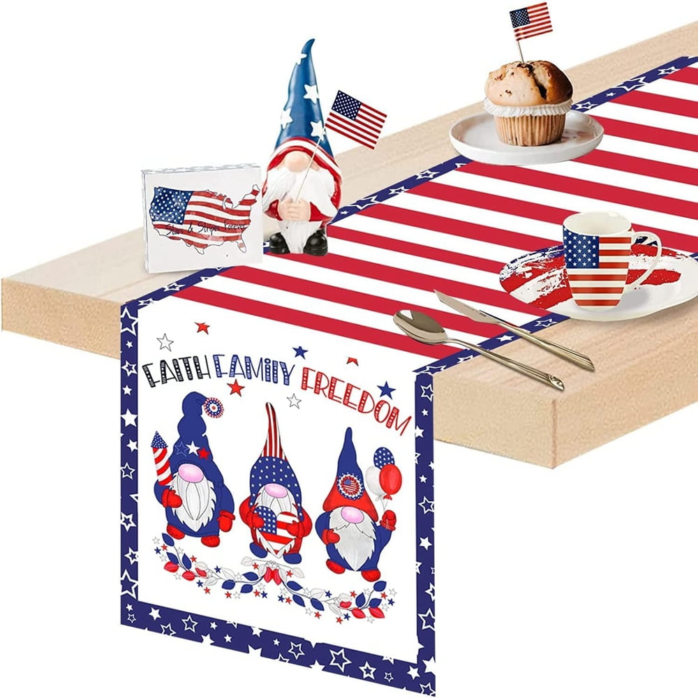 Independence Day Table Runner 4th of July Table Runner Stripe Star