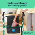 thumbnail image 5 of Andador con ruedas Medline de aluminio con asiento, color verde, capacidad de peso de 113 kg, ligero, ruedas de 15 cm, plegable, asas ajustables, ideal para personas mayores., 5 of 5