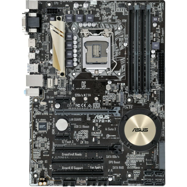 Asus Z170-K Desktop Motherboard - Intel Z170 Chipset - Socket H4 LGA