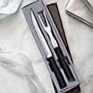 Rada Cutlery 2-Piece Carving Gift Knives Set with Quick Edge Sharpener, Black Handles