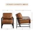 thumbnail image 4 of Yaheetech Upholstered Faux Leather Accent Chair, Light Brown, 4 of 9