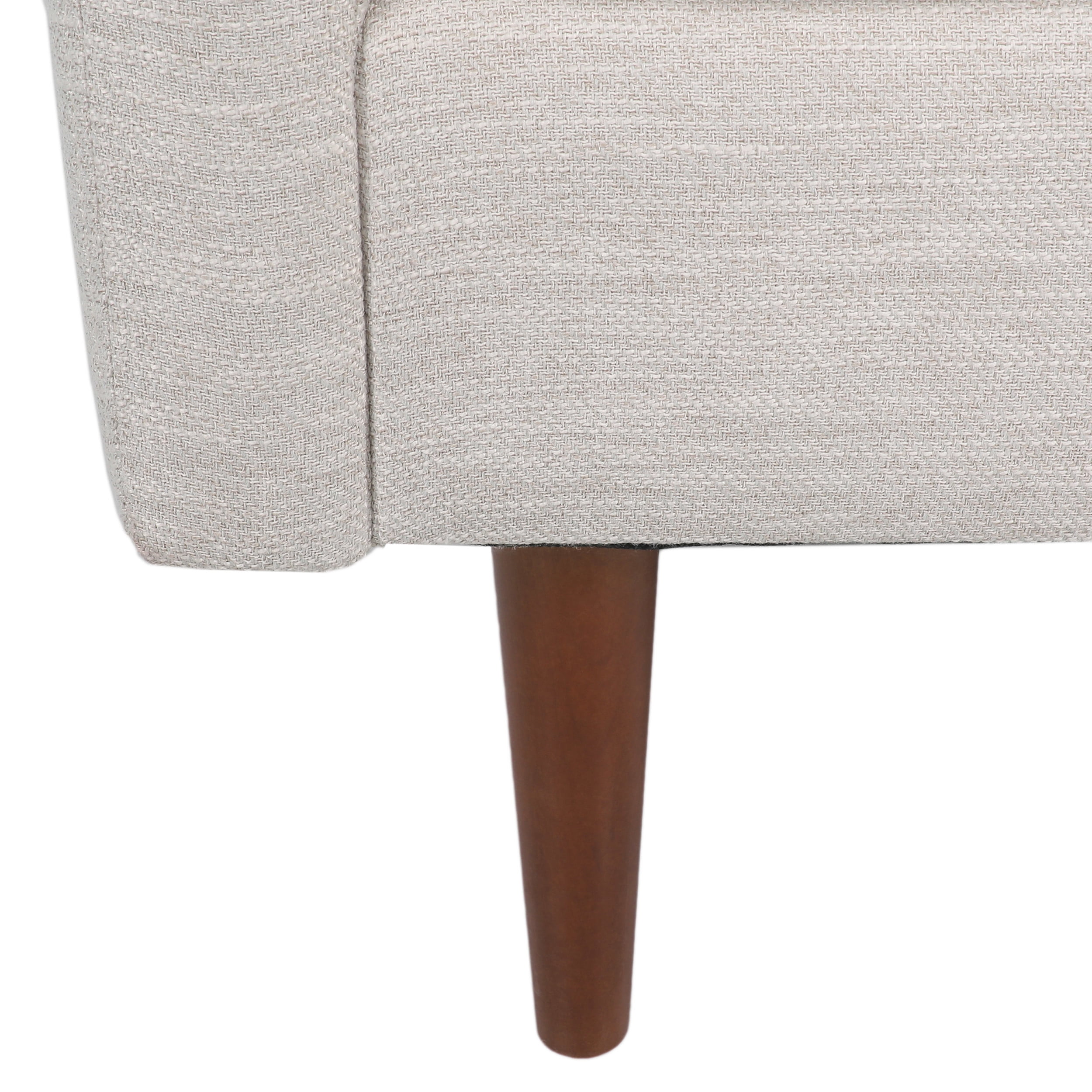 Noble House Grouse Fabric Tufted Club Chair with Accent Pillows, Beige and Walnut