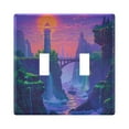 thumbnail image 2 of 3 Gang Light Switch Cover Plate Lighthouse and Bridge on Sunset Wall Plate Decorate Electrical Outlet Cover Plates 4.56”x4.48”, 2 of 8