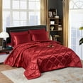thumbnail image 2 of Unbranded 8 Piece Luxury Silky Satin Comforter Set Dark Gray King 8 Piece, 2 of 5