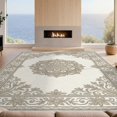thumbnail image 2 of Design&I 8'x10' Washable Area Rug Beige Latte Boho Taupe Ivory Delicate Scrolling Balanced Farmhouse for Living Room, Family Extra Large Skid-Resistant Low Profile, 2 of 7
