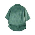 thumbnail image 3 of Men's Plaid Button Down Short Sleeve Shirt Loose Fit Casual Shirt with Chest Pocket Green XXL, 3 of 3