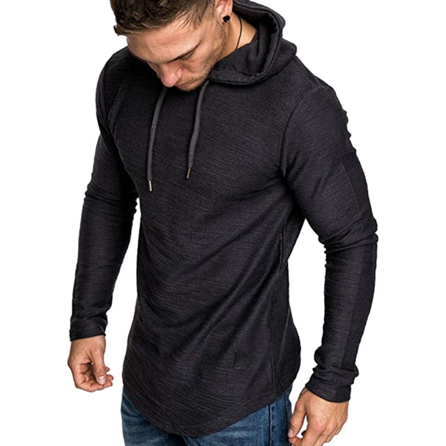 Sudadera deportiva con capucha de moda para hombre, sudadera de polar de color sólido