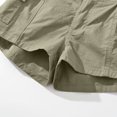 thumbnail image 6 of RYRJJ Cargo Shorts for Women with Pockets Elastic High Waist Lightweight Outdoor Shorts for Summer Casual Loose(Army Green,M), 6 of 7