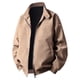 thumbnail image 1 of Ceisia Men's Casual Flip Collar Zipper Jacket with Pockets Oversized Contrast Hood Gift Outerwear, 1 of 9
