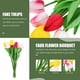 thumbnail image 3 of KAKOWELY 15 tulipanes artificiales de poliuretano, materiales para arreglos florales., 3 of 4