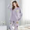 thumbnail image 2 of Bibifish Womens Pajama Sets Fall Winter Cozy Long Sleeve Tops And Long Length Joggers Pajama Sets Soft Cozy Oversized Nightwear Sets, 2 of 9