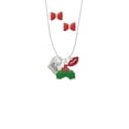 thumbnail image 2 of Delight Jewelry Silvertone Large ''Sister'' Heart with Clear Crystal Christmas Kiss Charm Necklace and Stud Earrings, 2 of 4