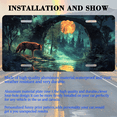 thumbnail image 3 of 1 Pcs 2D Flat License Plate Covers & Frames, A Wolf under a Full For Decorative Front, Waterproof For Decoration Aluminum License Plate Covers & Frames Cover For Men Women, 12" X 6", 3 of 7