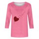 thumbnail image 2 of TaTaai Fashion Women's Round Neck 3/4 Sleeve Top, Heart Printed Loose Blouse, Soft Lightweight Fabric for Daily Home Casual Occasions Gift, 2 of 4