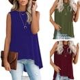 thumbnail image 5 of Hanerdun Women Crew Neck Tank Top Female Plus Size Sleeveless Pullover Vest Blue 4XL, 5 of 5