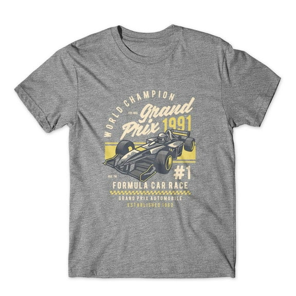 Mighty Circus Formula Car Race T-Shirt 100% Cotton Premium Tee NEW - Gray, Large