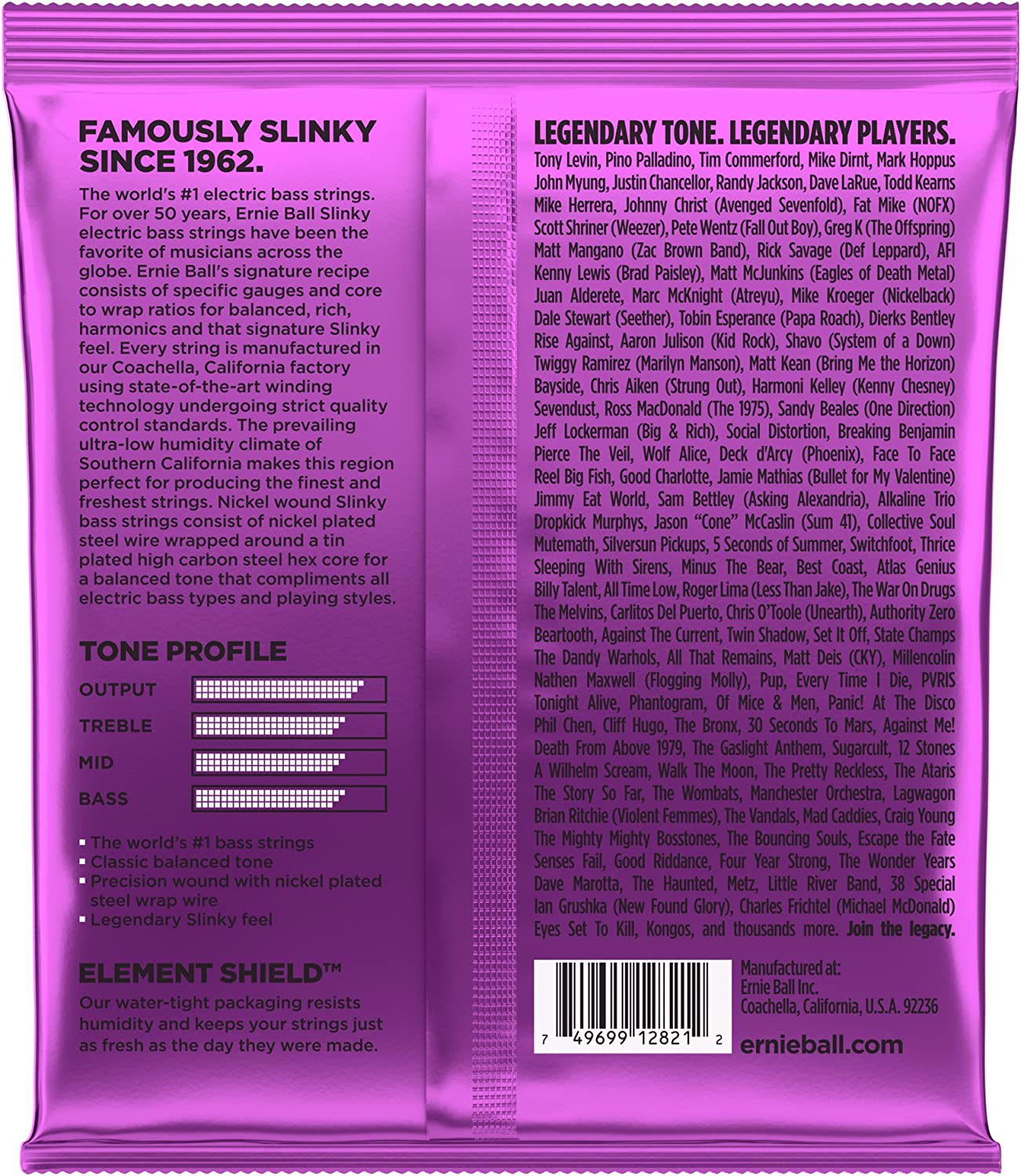 Ernie Ball Power Slinky 5-String Nickel Wound Electric Bass Strings - 50-135 Gauge