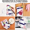 thumbnail image 7 of Kitchen Towels Navy Stripe Rose Print Pattern Cleaning Towel Absorbent Hand Towels Tea Towels for Home Restaurant Dish Clean 28" x 18", 6PCS Washcloth Gift, 7 of 7