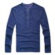 thumbnail image 4 of Camisetas Para Hombre, Blusa Larga Ajustada Con Botones Y Manga Larga Lisa, Camisa Informal Con Cuello En V, Blusa De Color Para Hombre, 4 of 4