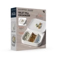 thumbnail image 2 of Sharper Image Valet Pill Organizer, Swivel-Opening Storage Case with 3 Compartments, Removable Dividers, Pill Sorting Tray, Holds Up to 90 Medium-Sized Pills, White, 2 of 7