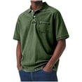 thumbnail image 3 of Goodtrade8 Polo Shirts for Men Pockets Button down Dress Shirts Short Sleeve Collar Summer Casual Work Plain Ropa Para Hombre Mens T-Shirts Gift for Men, 3 of 7