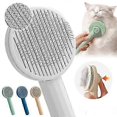 thumbnail image 1 of Peine para mascotas, gato, eliminación de pelo con un solo clic, peine autolimpiante para perros, masaje circular para eliminar el pelo suelto., 1 of 4