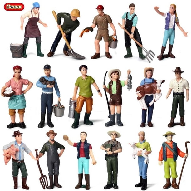 Farm Model Farmer Female Peasant Animal Breeder Pasture Rancher Shepherd Workers Doll Collectible Figurine Action Figures Toys711 He Qiyong unisex