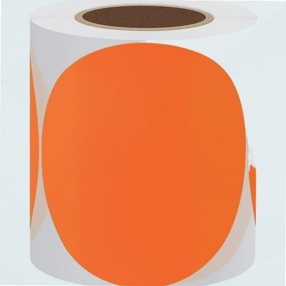 Fluorescent Orange Labels 3 inch Round Color Coding Dots Stickers Adhesive Label 200 Per Roll (Fluorescent Orange)