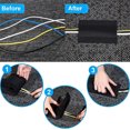 thumbnail image 5 of Triani 6.6ft - 5/8" Hook and Loop Cable Sleeve Cable Grip Floor Cover Cable Protector Management Reversible Flexible Cable Sleeve Wrap Cover for Computer TV Desk Home, 5 of 7