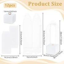 12Pcs Single Rose Flower Box Empty Bag Clear Flower Packing Boxes Flower Gift Boxes for Graduation Wedding Birthday Floral Gift Floral Arrangement Supply White
