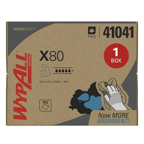 Toallitas Wypall PowerClean X80 de alta resistencia, 160 hojas
