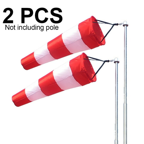2-Pack of Outdoor Hanging Weather Vane Wind Socks with Rotating Anemometer