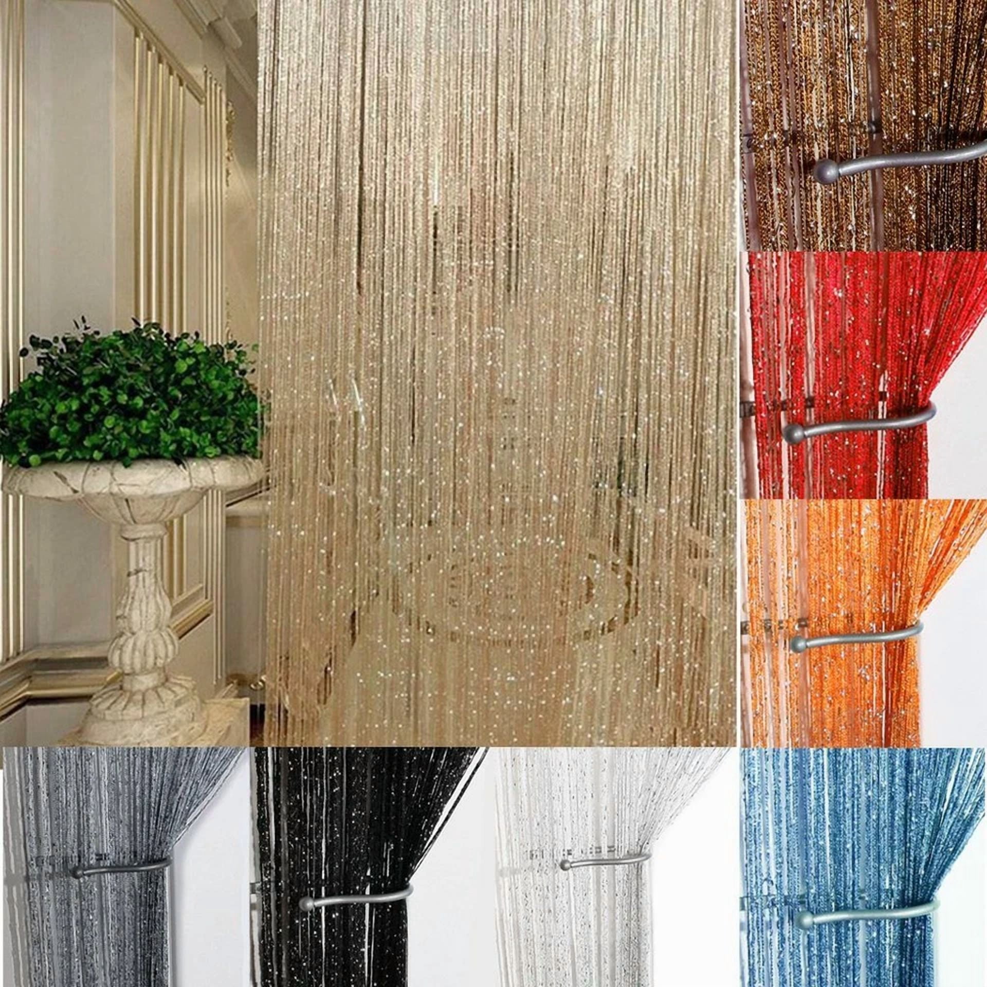 CIRCLE- Door String Curtain Room Divider Panel Window Tassel Fringe Beads Fly Screen